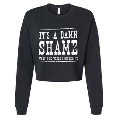 Oliver Anthony Its A Damn Shame What The Worlds Gotten To Cropped Pullover Crew