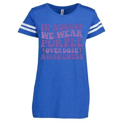 Overdose Awareness In August We Wear Purple Women Enza Ladies Jersey Football T-Shirt