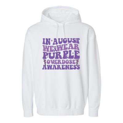 Overdose Awareness In August We Wear Purple Women Garment-Dyed Fleece Hoodie