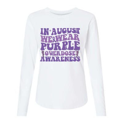 Overdose Awareness In August We Wear Purple Women Womens Cotton Relaxed Long Sleeve T-Shirt