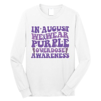 Overdose Awareness In August We Wear Purple Women Long Sleeve Shirt