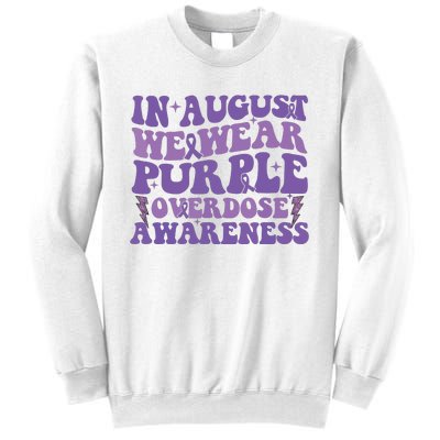 Overdose Awareness In August We Wear Purple Women Sweatshirt