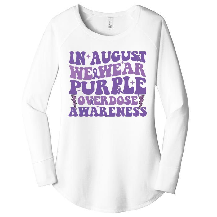 Overdose Awareness In August We Wear Purple Women Women's Perfect Tri Tunic Long Sleeve Shirt