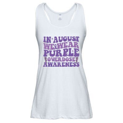 Overdose Awareness In August We Wear Purple Women Ladies Essential Flowy Tank