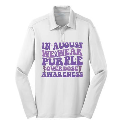 Overdose Awareness In August We Wear Purple Women Silk Touch Performance Long Sleeve Polo