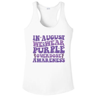 Overdose Awareness In August We Wear Purple Women Ladies PosiCharge Competitor Racerback Tank