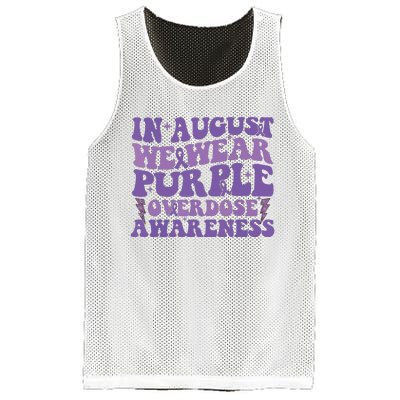 Overdose Awareness In August We Wear Purple Women Mesh Reversible Basketball Jersey Tank