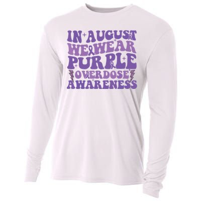 Overdose Awareness In August We Wear Purple Women Cooling Performance Long Sleeve Crew