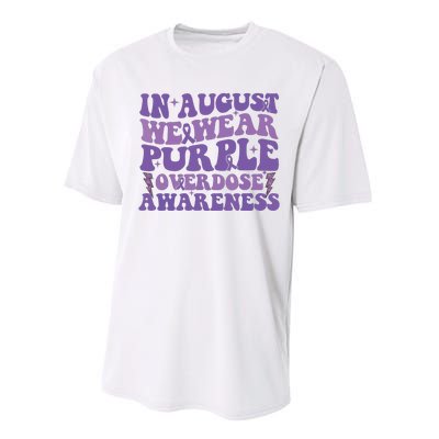 Overdose Awareness In August We Wear Purple Women Performance Sprint T-Shirt