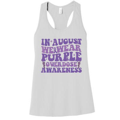 Overdose Awareness In August We Wear Purple Women Women's Racerback Tank