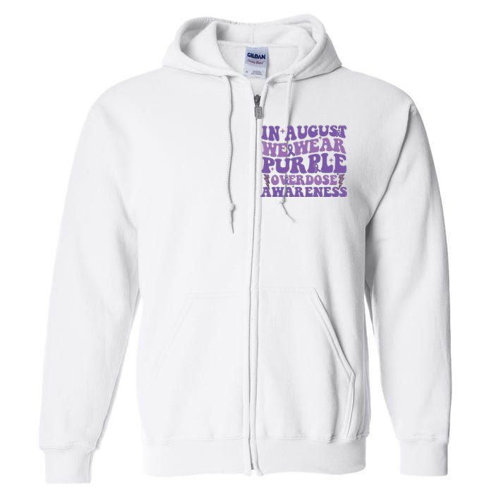 Overdose Awareness In August We Wear Purple Women Full Zip Hoodie