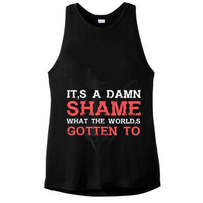 Oliver Anthony Its A Damn Shame What The Worlds Gotten To Ladies PosiCharge Tri-Blend Wicking Tank