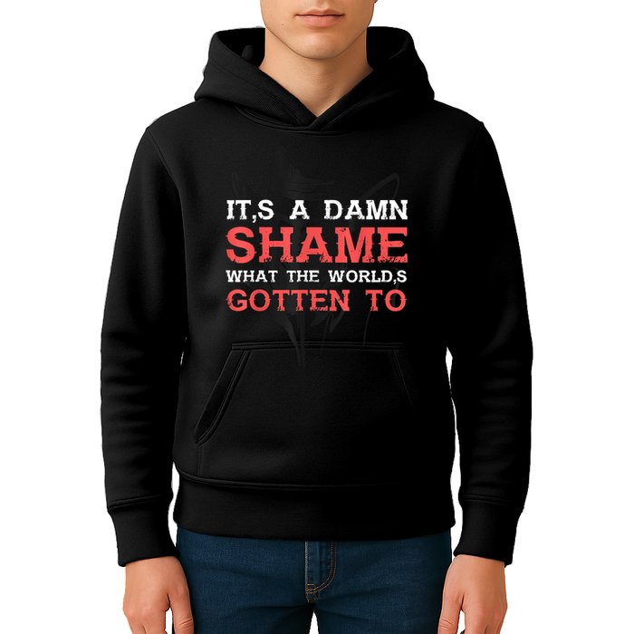 Oliver Anthony Its A Damn Shame What The Worlds Gotten To Kids Hoodie