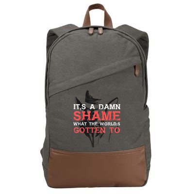 Oliver Anthony Its A Damn Shame What The Worlds Gotten To Cotton Canvas Backpack