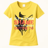 Oliver Anthony Its A Damn Shame What The Worlds Gotten To Womens T-Shirt