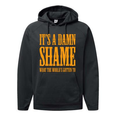 Oliver Anthony Its A Damn Shame What The Worlds Gotten To Performance Fleece Hoodie