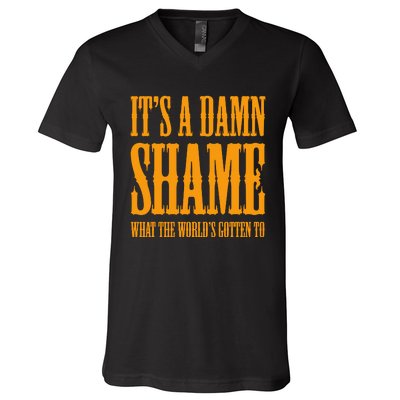 Oliver Anthony Its A Damn Shame What The Worlds Gotten To V-Neck T-Shirt