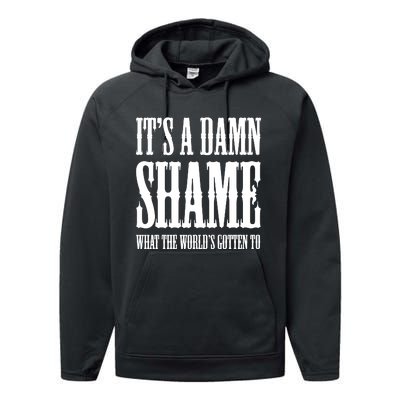 Oliver Anthony Its A Damn Shame What The Worlds Gotten To Performance Fleece Hoodie