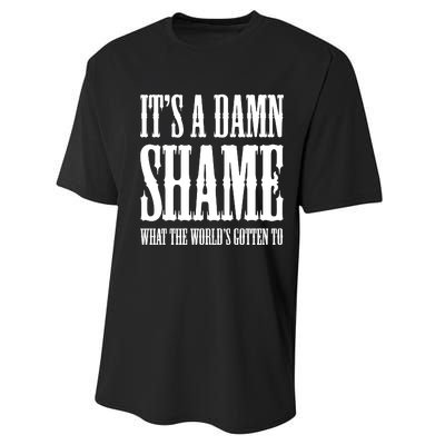 Oliver Anthony Its A Damn Shame What The Worlds Gotten To Performance Sprint T-Shirt