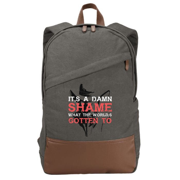 Oliver Anthony Its A Damn Shame What The Worlds Gotten To Cotton Canvas Backpack