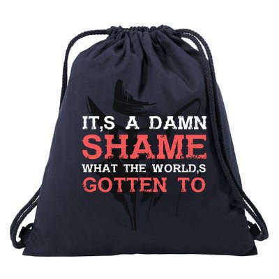 Oliver Anthony Its A Damn Shame What The Worlds Gotten To Drawstring Bag