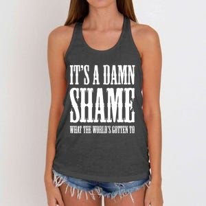 Oliver Anthony Its A Damn Shame What The Worlds Gotten To Women's Knotted Racerback Tank