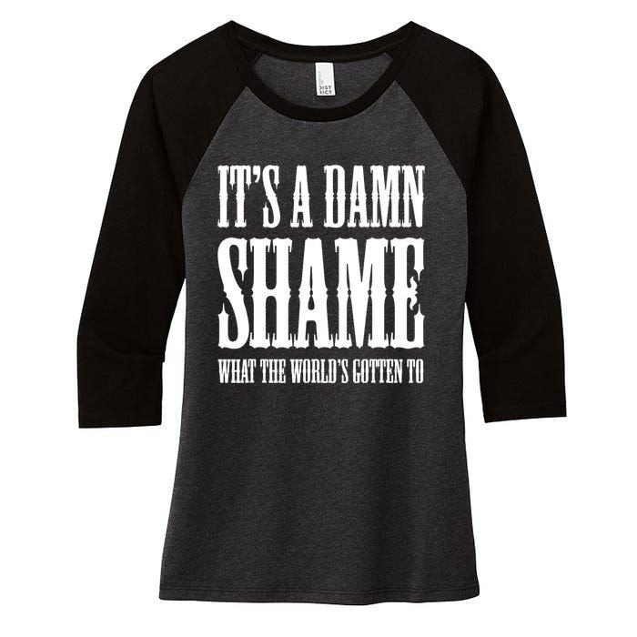 Oliver Anthony Its A Damn Shame What The Worlds Gotten To Women's Tri-Blend 3/4-Sleeve Raglan Shirt