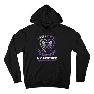 Overdose Awarenessc In Memory Of Brother Purple Ribbon Hoodie