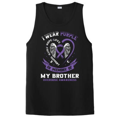 Overdose Awarenessc In Memory Of Brother Purple Ribbon PosiCharge Competitor Tank