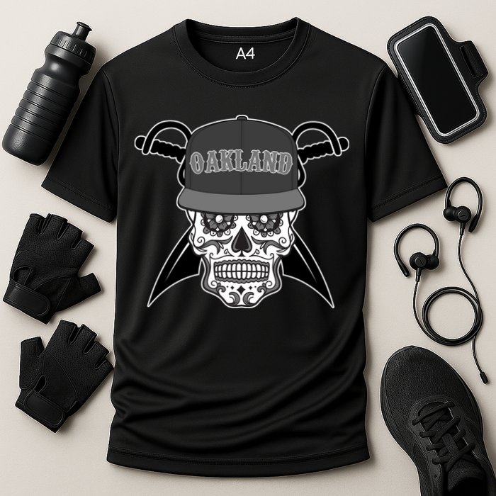 Oakland Day of The Dead Sugar Skull Cooling Performance Crew T-Shirt