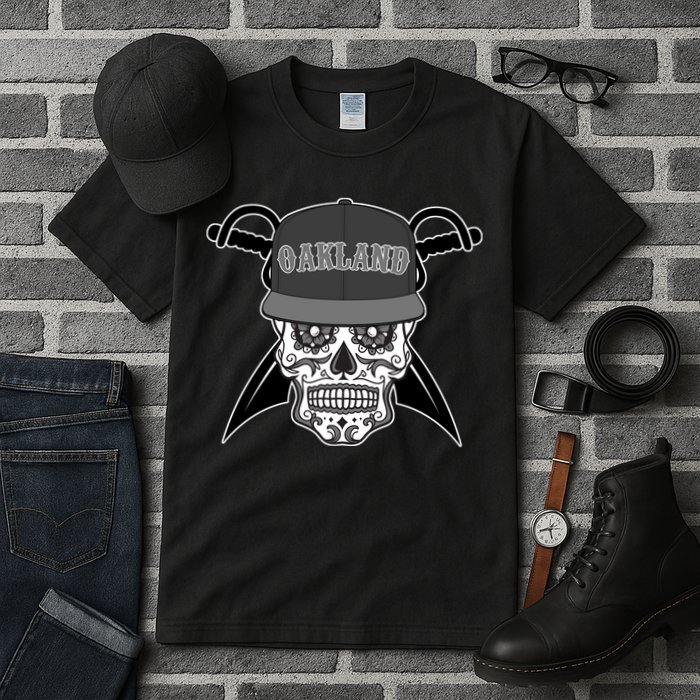 Oakland Day of The Dead Sugar Skull Tall T-Shirt