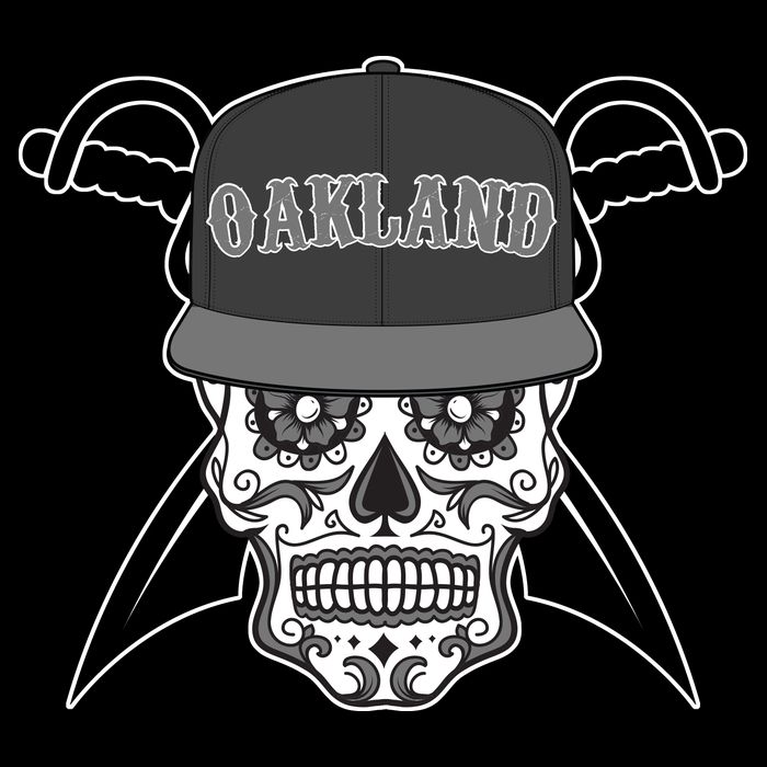 Oakland Day of The Dead Sugar Skull Drawstring Bag