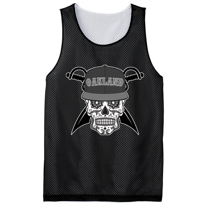 Oakland Day of The Dead Sugar Skull Mesh Reversible Basketball Jersey Tank