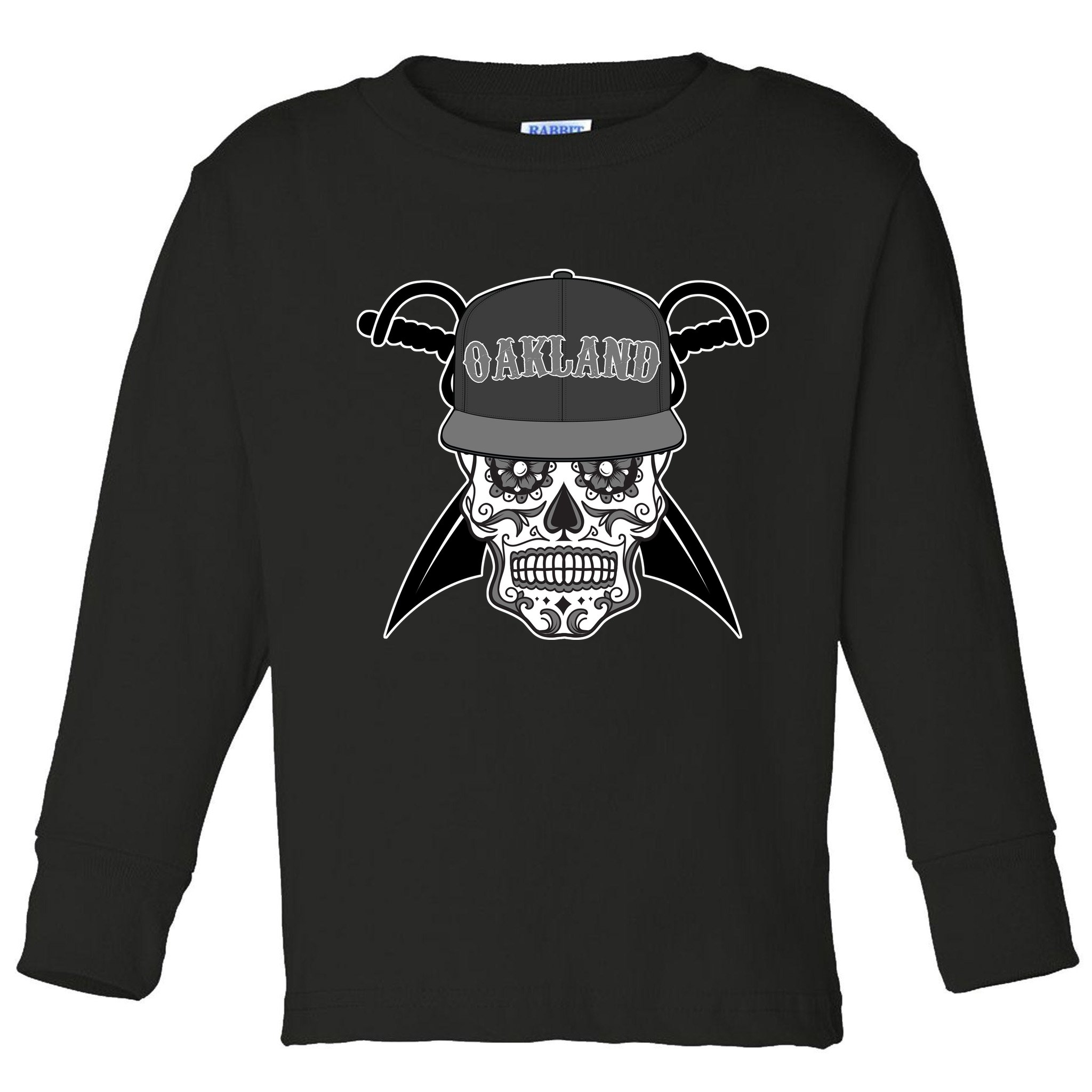Oakland Day of The Dead Sugar Skull Toddler Long Sleeve Shirt