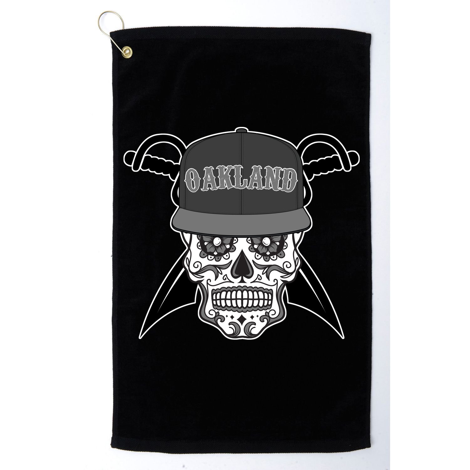 Oakland Day of The Dead Sugar Skull Golf Towel