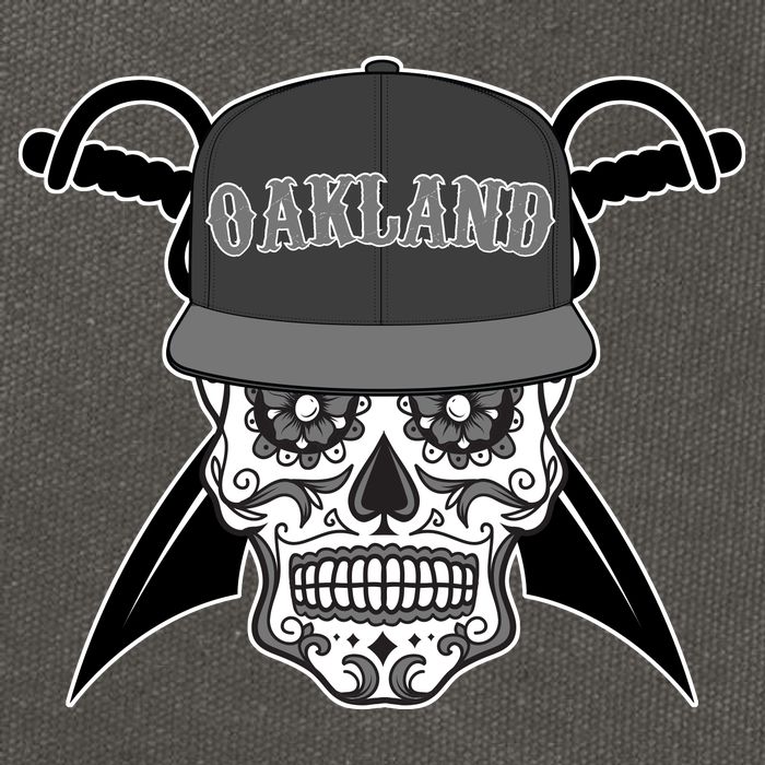 Oakland Day of The Dead Sugar Skull Cotton Canvas Backpack