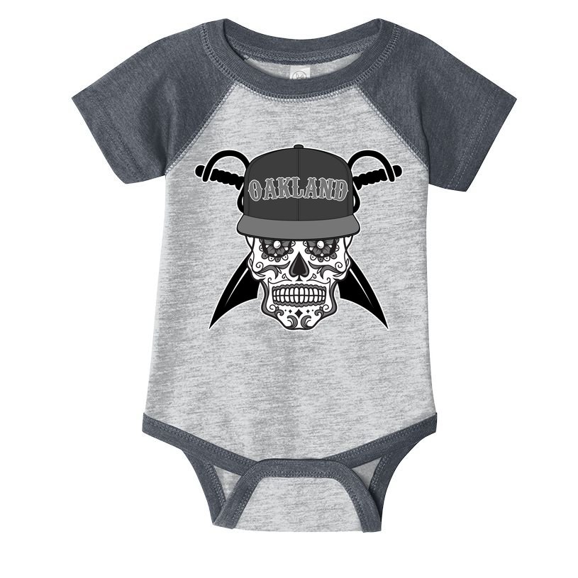 Oakland Day of The Dead Sugar Skull Infant Baby Jersey Bodysuit
