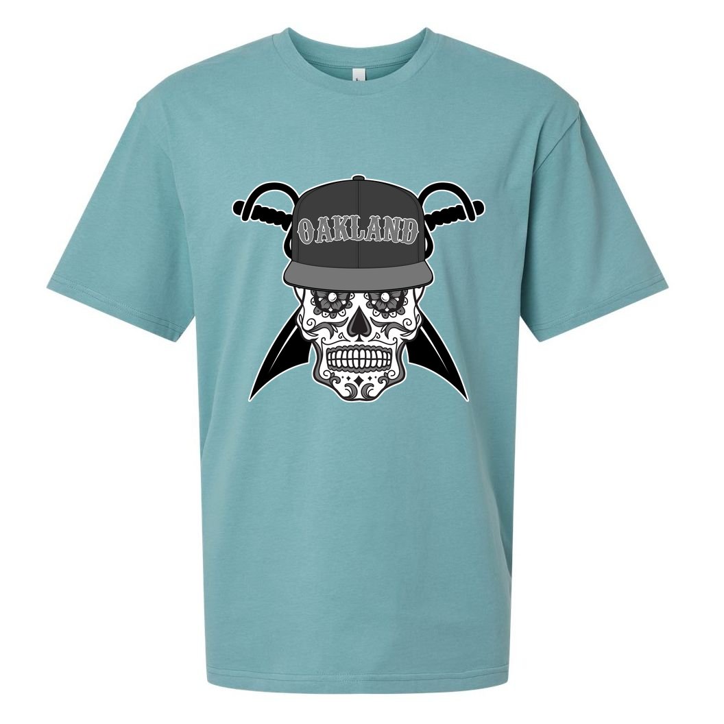 Oakland Day of The Dead Sugar Skull Sueded Cloud Jersey T-Shirt
