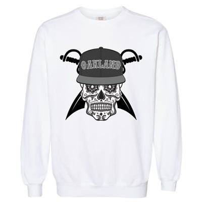 Oakland Day of The Dead Sugar Skull Garment-Dyed Sweatshirt