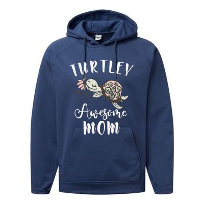 Ocean Animal Lover Mom Mothers Day Gift Idea Turtle Performance Fleece Hoodie