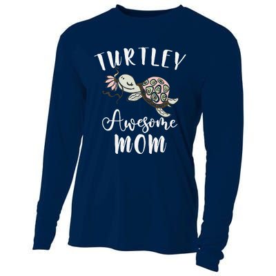 Ocean Animal Lover Mom Mothers Day Gift Idea Turtle Cooling Performance Long Sleeve Crew