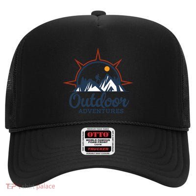 Outdoor Adventures Logo High Crown Mesh Back Trucker Hat