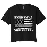 Oliver Anthony Livin In The New World With An Old Soul Women's Crop Top Tee