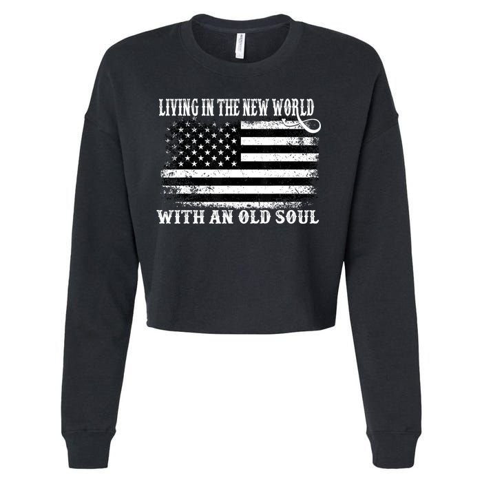Oliver Anthony Livin In The New World With An Old Soul Cropped Pullover Crew