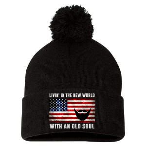 Oliver Anthony Livin In The New World With An Old Soul Pom Pom 12in Knit Beanie