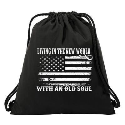 Oliver Anthony Livin In The New World With An Old Soul Drawstring Bag