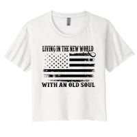 Oliver Anthony Livin In The New World With An Old Soul Women's Crop Top Tee