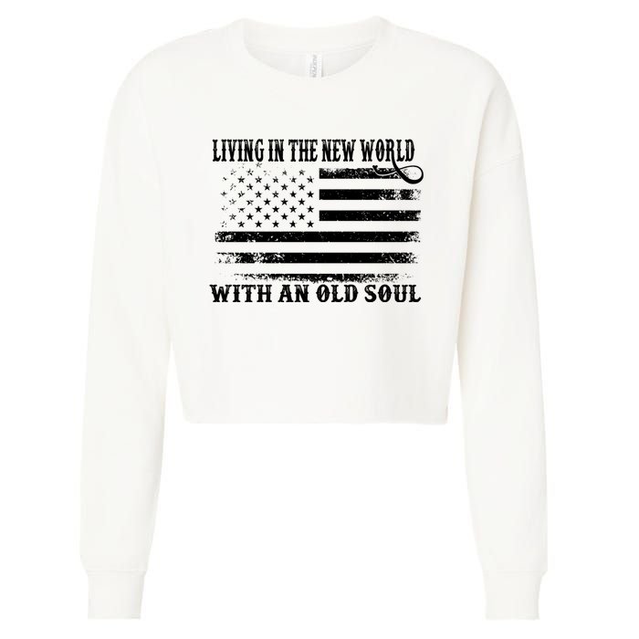 Oliver Anthony Livin In The New World With An Old Soul Cropped Pullover Crew