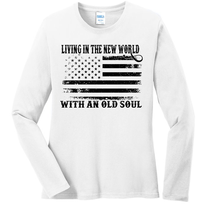 Oliver Anthony Livin In The New World With An Old Soul Ladies Long Sleeve Shirt