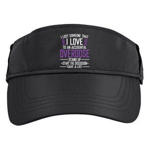 Overdose Awareness Lost Someone I Love Purple Ribbon Adult Drive Performance Visor